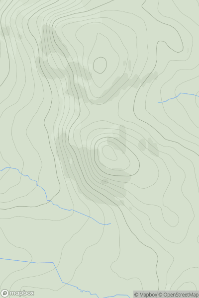 Thumbnail image for Green Crag [Lake District S] showing contour plot for surrounding peak